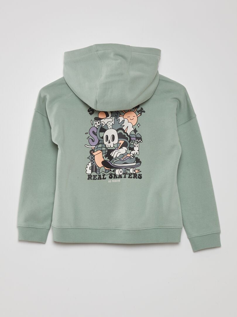 Ruimvallende hoodie met kangoeroezak - GROEN
