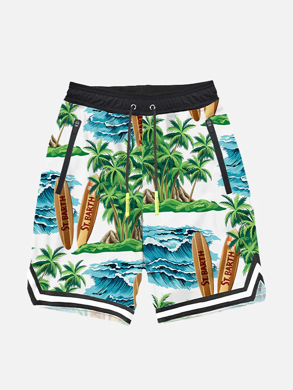 Traje de baño con estampado hawaiano estilo surf