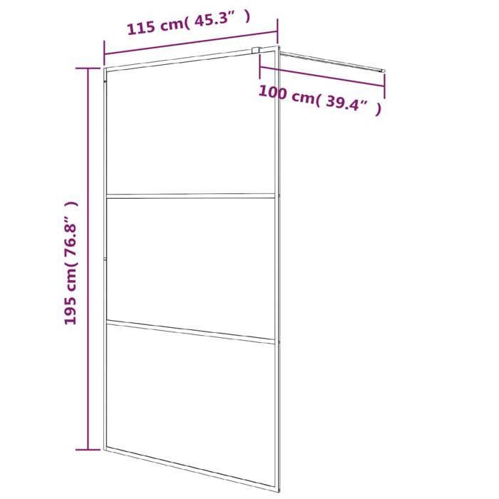 vidaXL Shower Screen, Partition, Shower Enclosure, Bathroom Interior, Splash Resistant, Black, 115x195 cm, 152148
