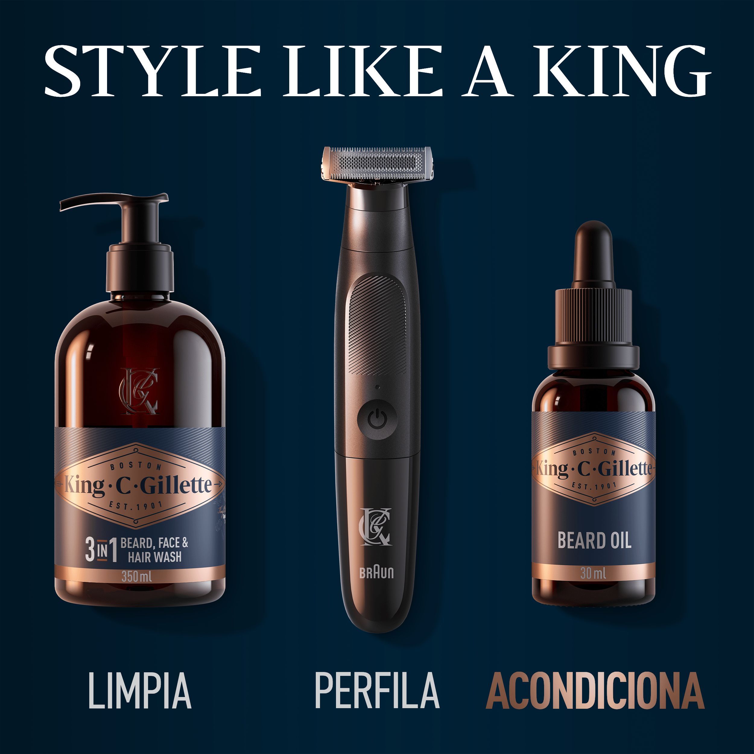 Gillette King C. olej na bradu pre mužov Starostlivosť o bradu a fúzy