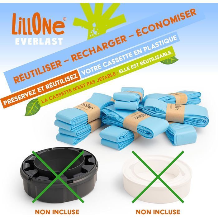 Ricariche Everlast 9 per contenitori universali per pannolini - Extra lunghe (6,5 m), pellicola spessa, antiodore e a prova di perdite, compatibili