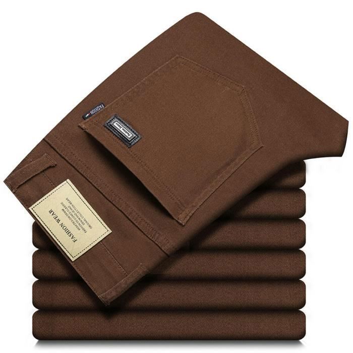 Men's straight leg jeans, plus size, INSFITY - Coffee