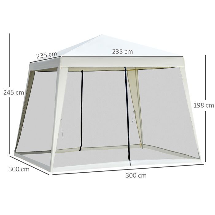 Outsunny - tonnelle - Métal - 300x300x245cm - Beige