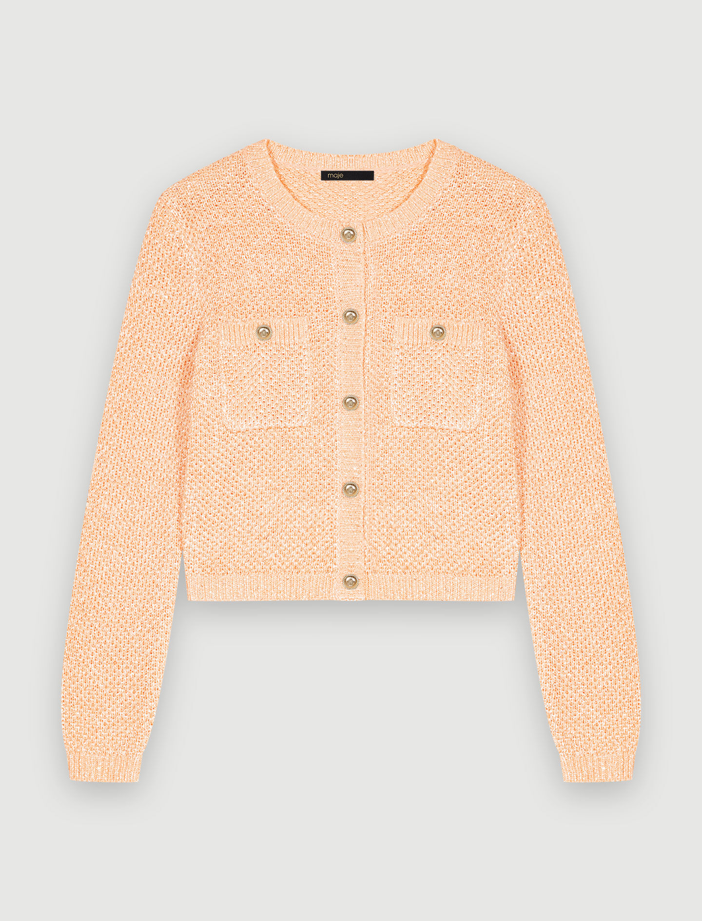 Gebreid vest met pailletten - Oranje
