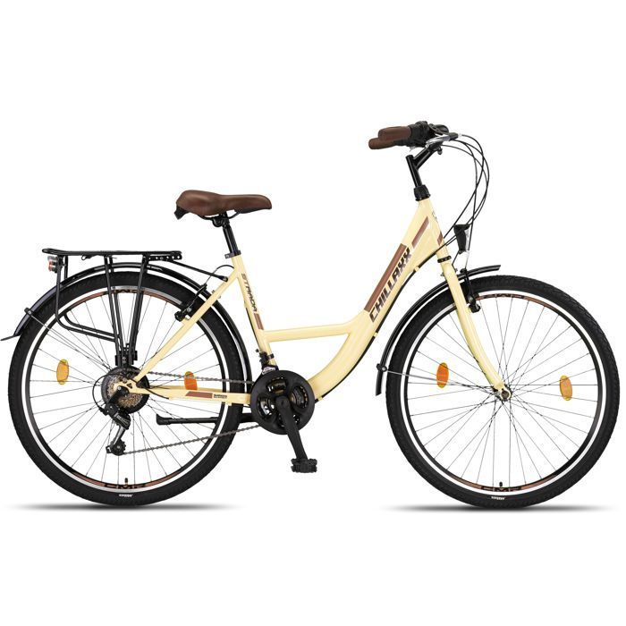 Chillaxx Strada Premium City Bike - 26 pouce, Beige frein en V
