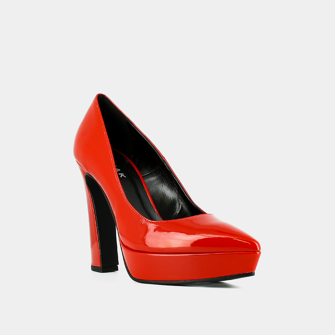 Escarpins à talons  en matière rouge vegan