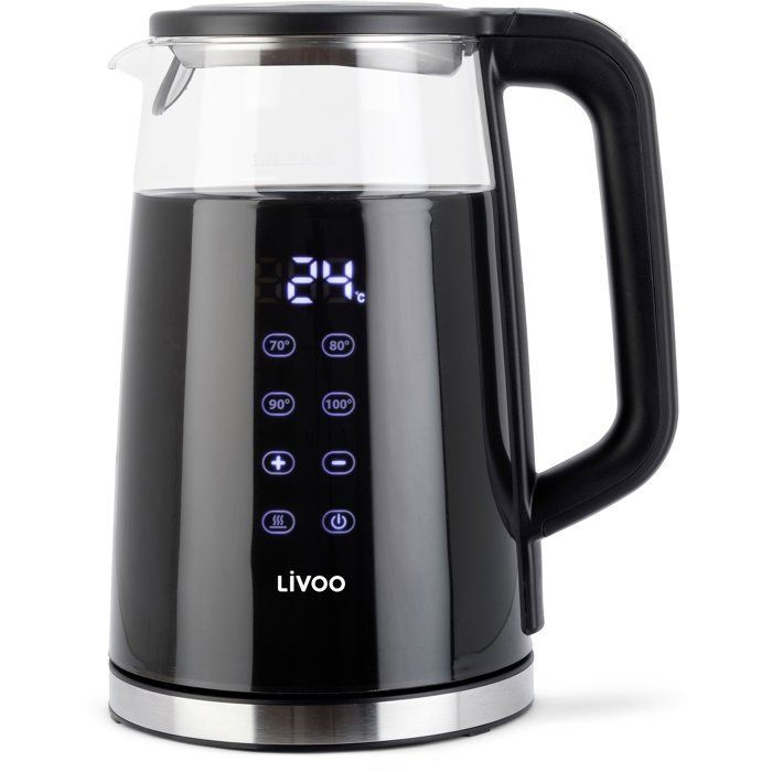 Hervidor digital - LIVOO - DOD198 - 2200 W - 1,7 L - Cristal transparente