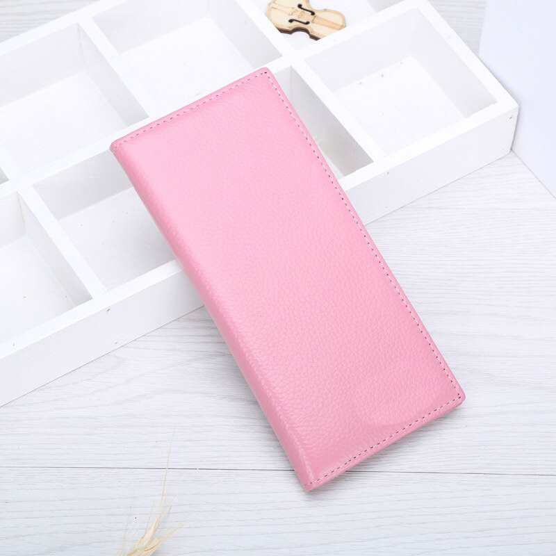 Nouveau sac long en cuir pour femme, porte-cartes de visite tendance, motif classique à quatre feuilles de gazon rose, portefeuille et sac à main pour femme