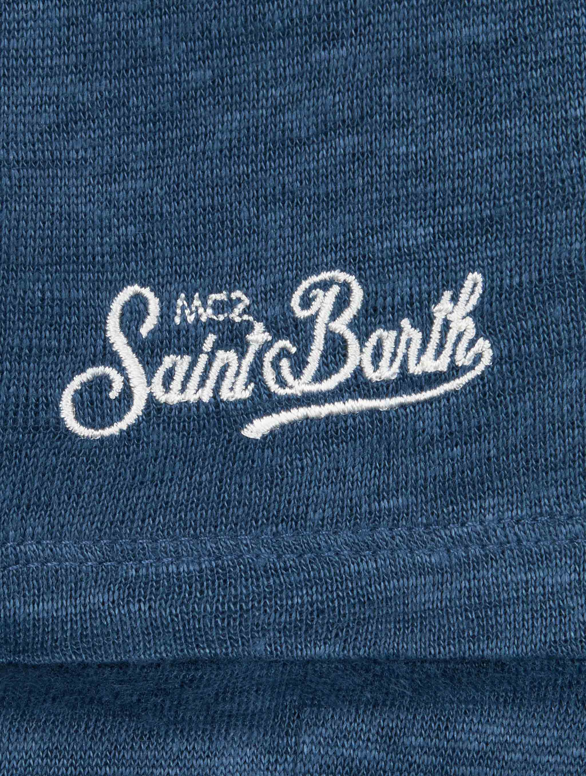 Alex kinder-T-shirt van marineblauwe linnenjersey