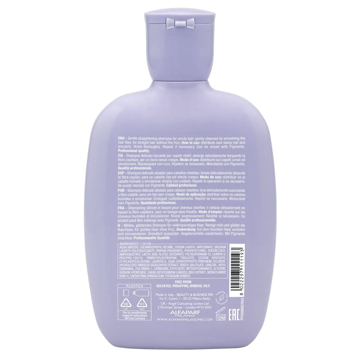 Alfaparf Milano Semi Di Lino Smoothing Low Szampon do włosów, 250 ml