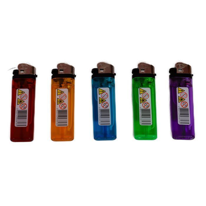 Lot de 50 Briquets A Roulette 2.J.Translucide Rechargeables Briquet Slim Gaz a Pierre,Et Pas Cher, Multicolore Fumeur