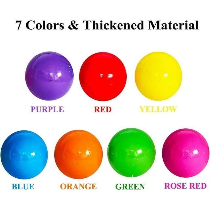 Palline per piscina di palline - 100 palline resistenti allo schiacciamento - 7 colori vivaci - Per piscine di palline, tende e decorazioni per feste
