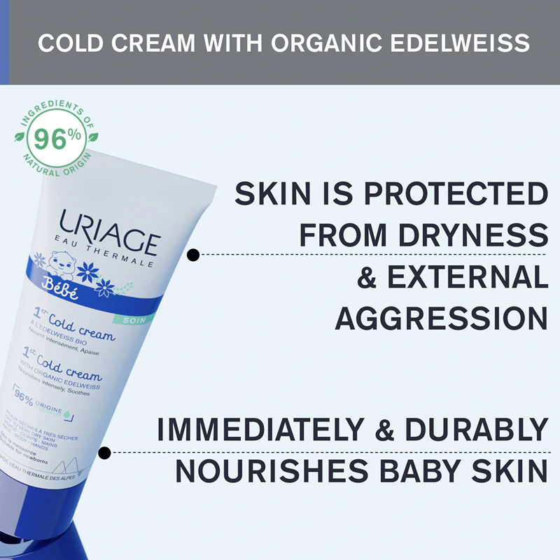 Uriage Bébé 1st Cold Cream, een voedende crème voor lichaam en gezicht.
