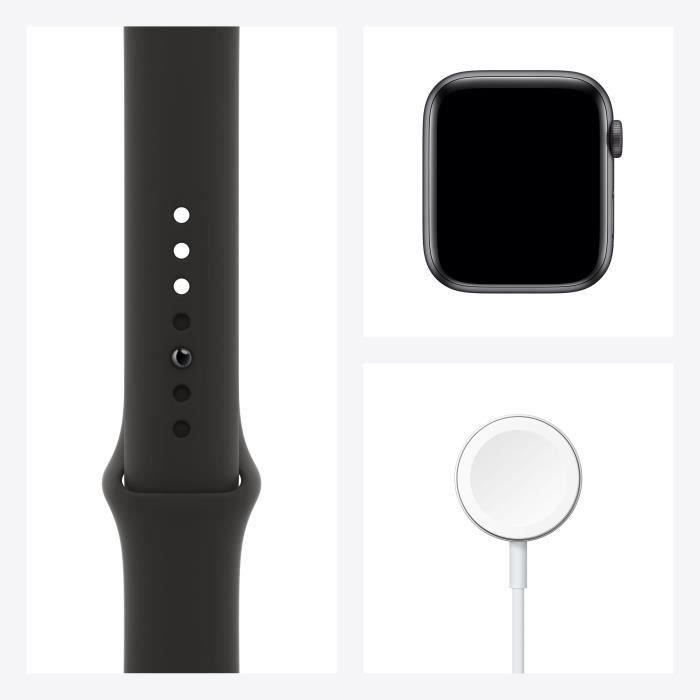 Apple Watch Series 6 GPS - 44 mm Space Gray aluminium kast - zwarte band (2020) - Gereviseerd - Uitstekende staat