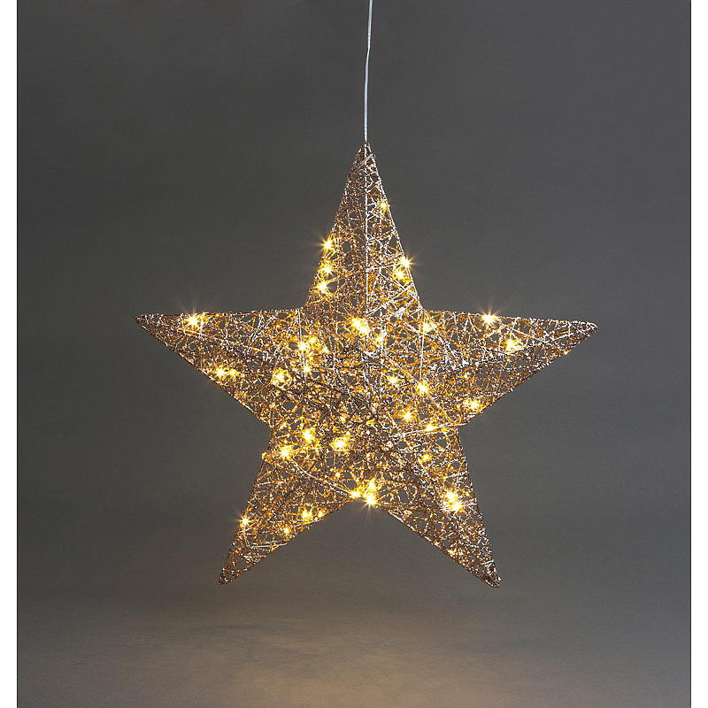 Estrella Light IT de 50 cm con 50 luces LED y purpurina.