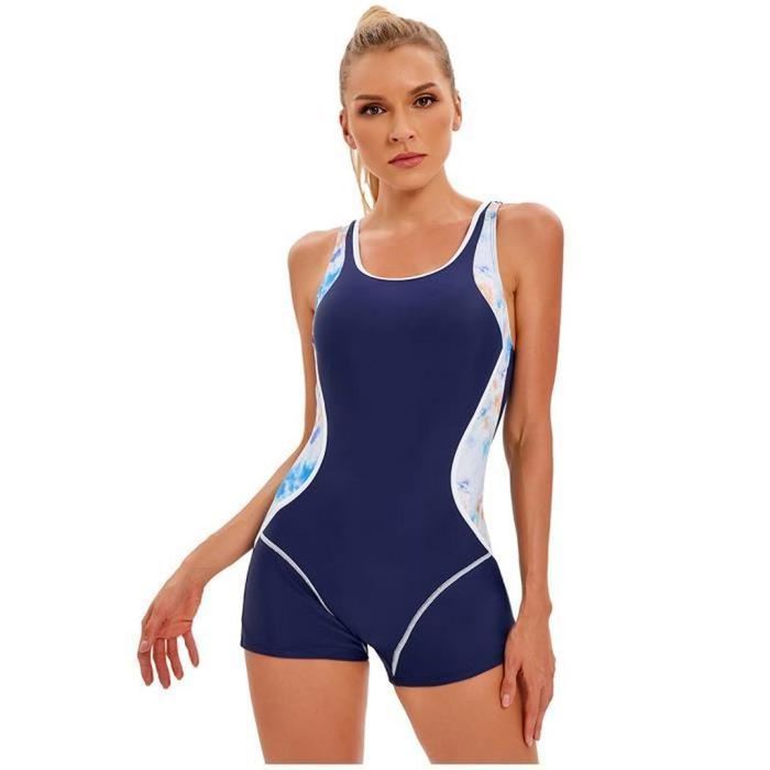 Women's One-Piece Sport Swimsuit Slimming Swimsuit Siamese Shorty Blue