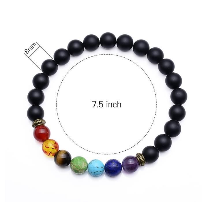 Bracelet en pierre de lave 7 Chakra pour femmes - RVU6J