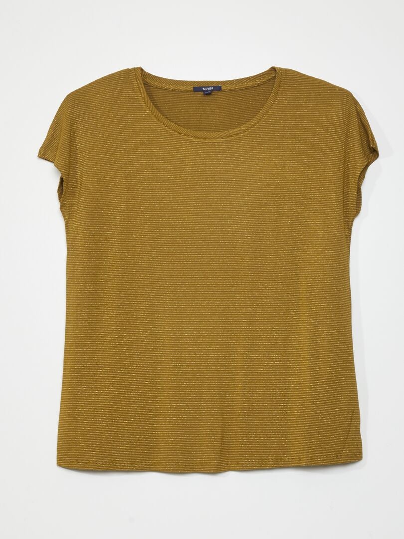 Camiseta de maternidade de manga curta com listras finas - VERDE