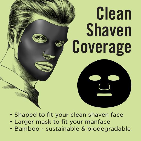 Fuss Free Naturals Houtskool Gezichtsmasker voor Mannen, Gladgeschoren