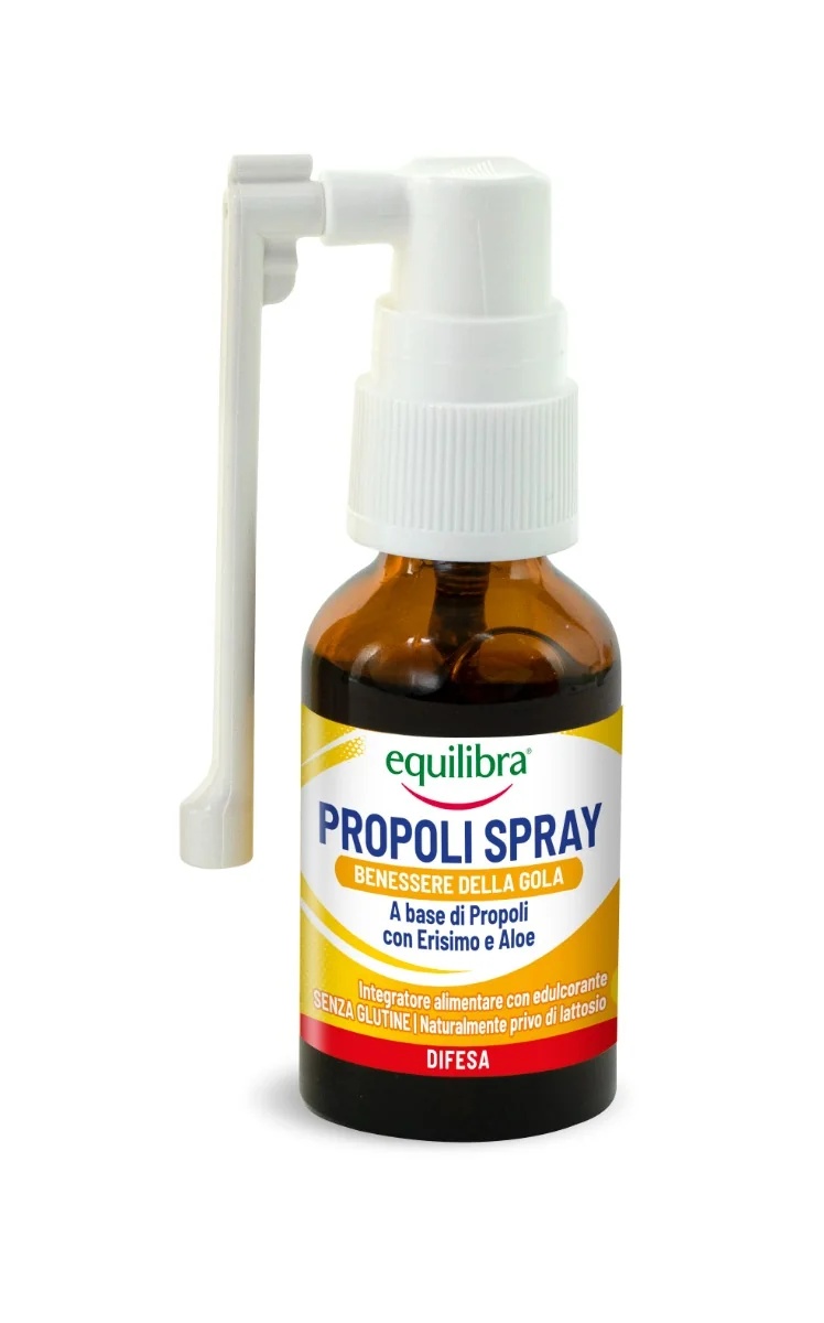 Equilibra Equilibra Propolis Spray 20 ml Met propolis, mosterd en aloë vera voor een aangename keel.
