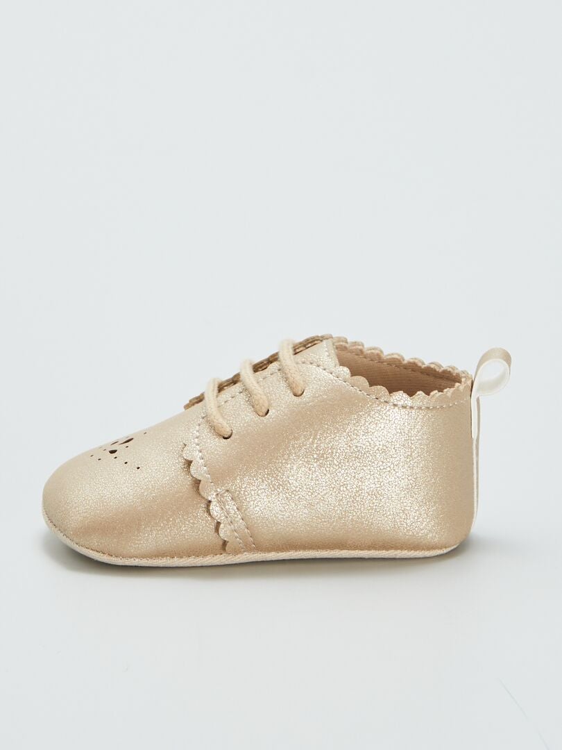 Sapatos Derby com Lantejoulas - BEGE