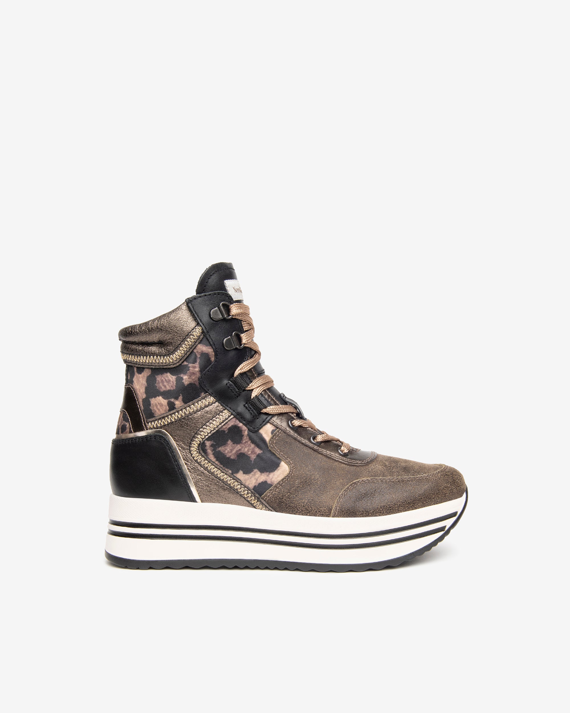  Damen-Sneaker mit hohem Schaft aus Leder und Funktionsmaterial