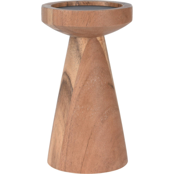 Świecznik drewniany, 18 cm, drewno akacjowe