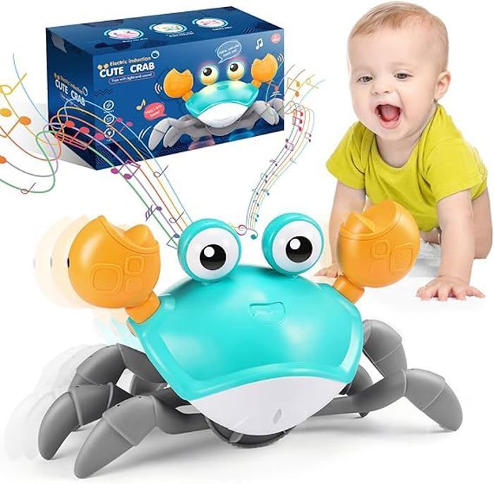 Culinax® - Cangrejo andante de juguete para bebés, juguete para bebés de 1 año, regalo para niños y niñas de 1 a 2 años, juguete para bebés de 6 a 12 meses, juguete de cangrejo para el aprendizaje temprano