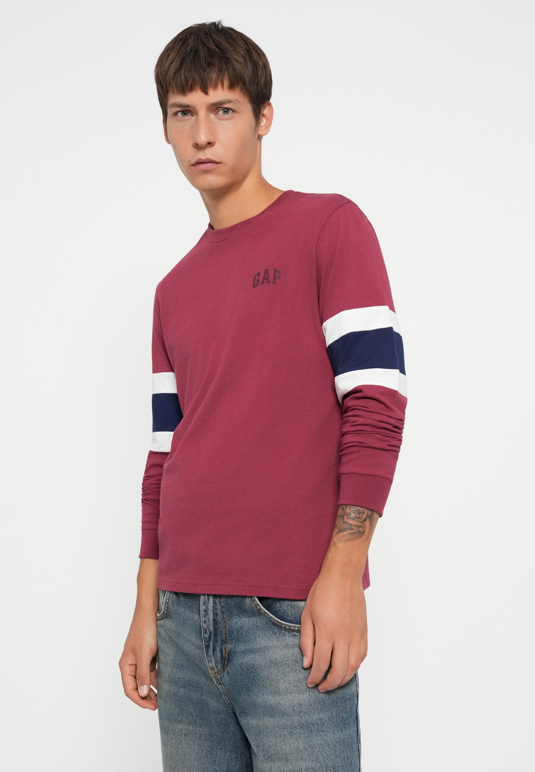 GAP EVERYDAY SOFT BOXY CREW - Bluzka z długim rękawem - czerwona glina