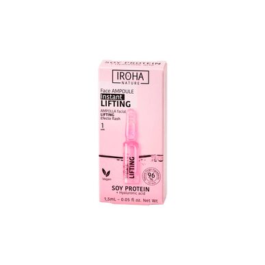 Iroha Nature Face Ampoule Instant Lifting Soy Protein Hialuronska kislina Lifting Effect 1,5 ml 1,5 ml