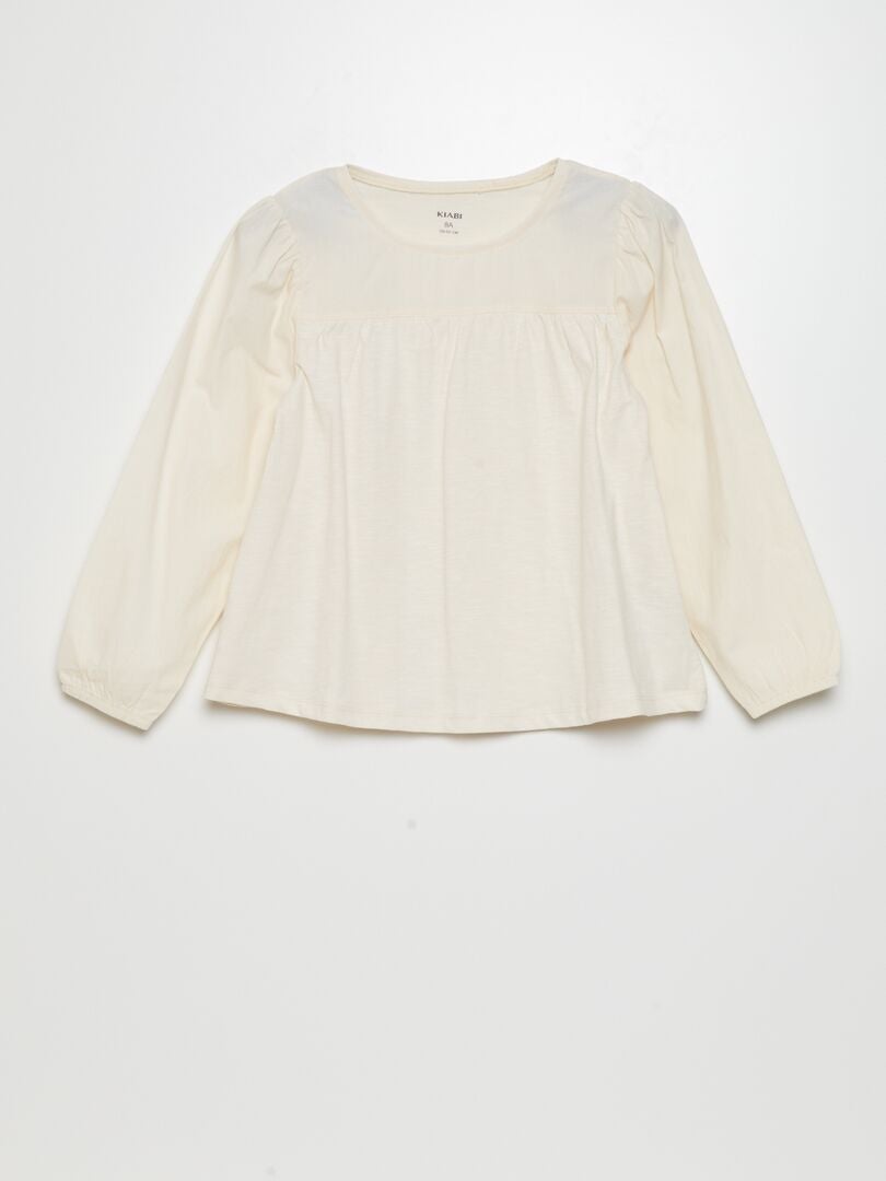 Camiseta de manga larga de punto - BLANCA
