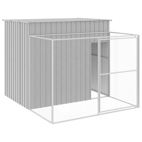 VidaXL buda dla psa Szary 214 x 253 x 181 cm Stal