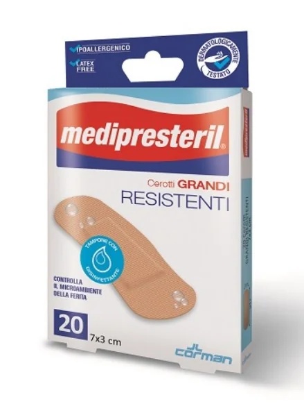 MEDIPRESTERIL Medipresteril mittelstarkes Pflaster 7x2cm 20 Stück, selbstklebend und anpassungsfähig