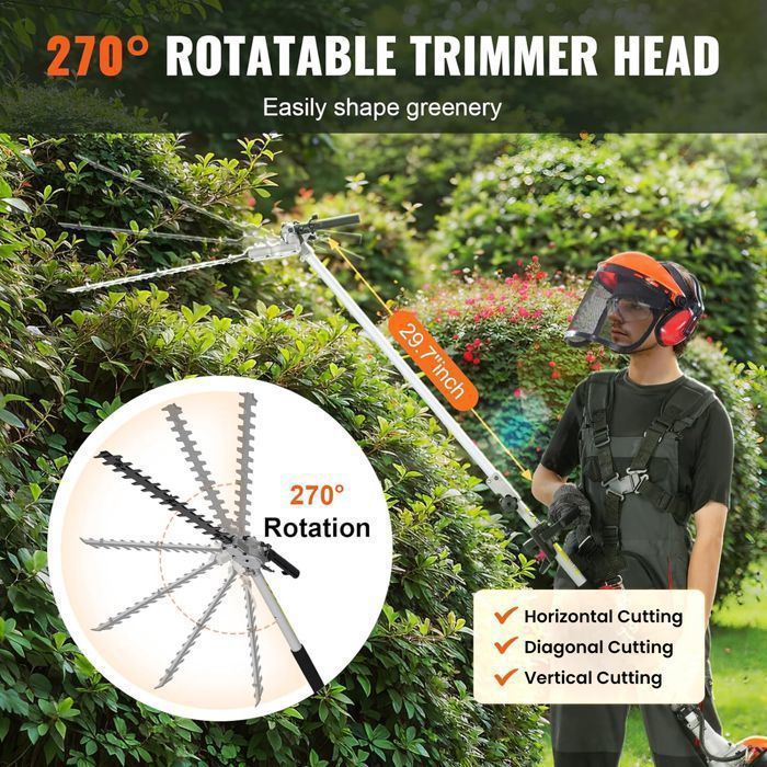 4-in-1 Brushcutter - BIPLUT - 52cc, 40-Tooth Blade, 10