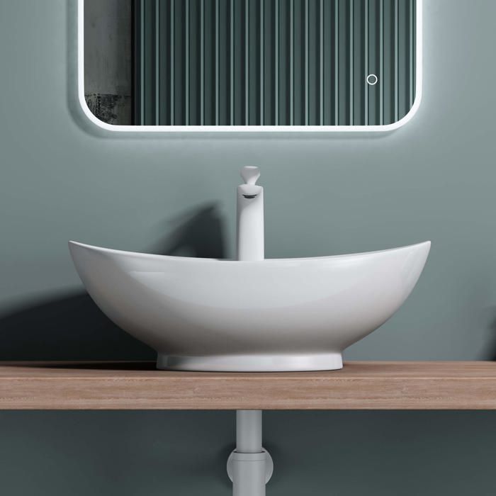 Lavabo de encimera blanco de 59 cm, Doporro Brussels302, 59x39x21cm