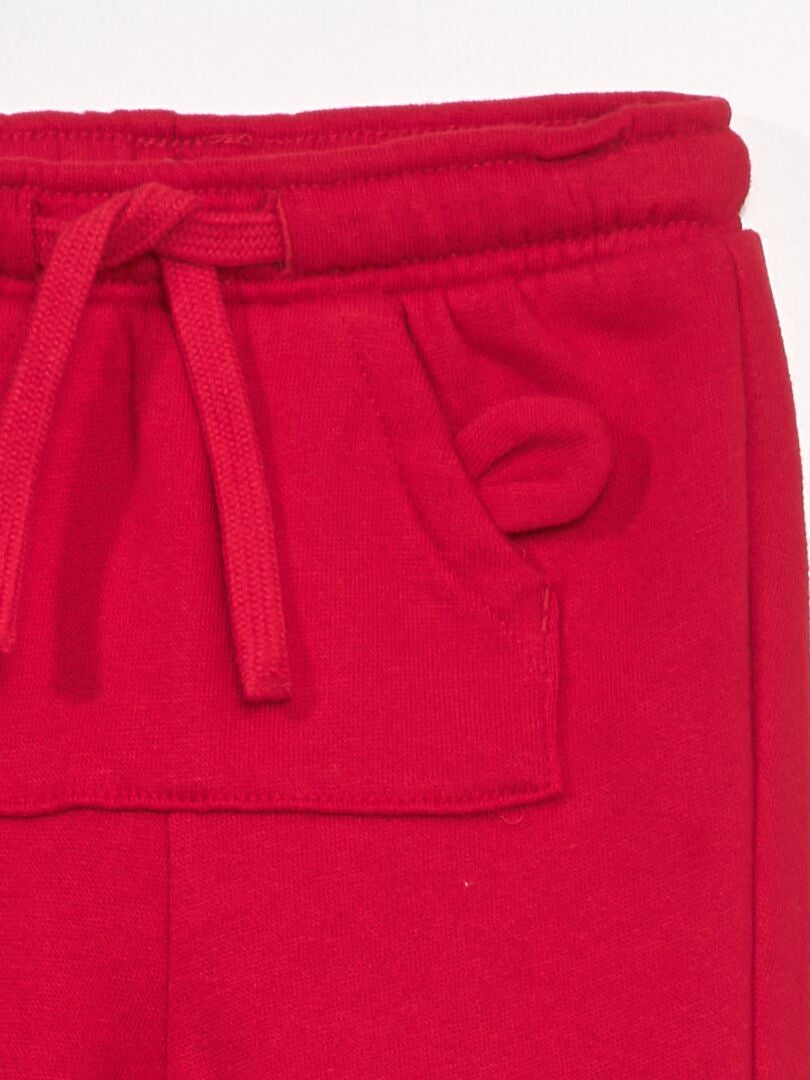 Calça de moletom com bolso canguru - vermelha