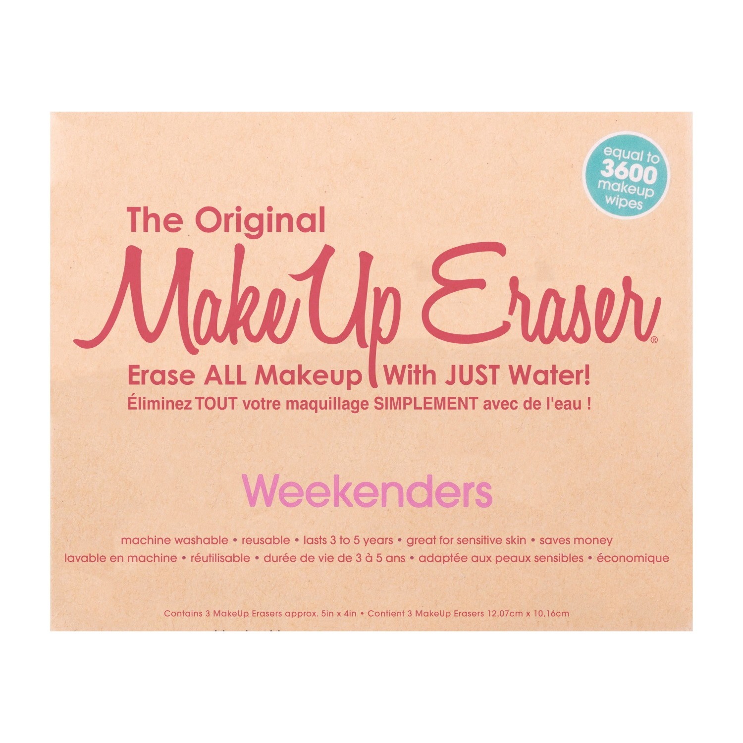 MakeUp Eraser Set de 3 pièces Weekenders Rose