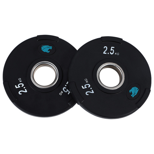  Conjunto de 2 discos de borracha com 3 pegas, 50 mm, 2,5 kg por unidade.