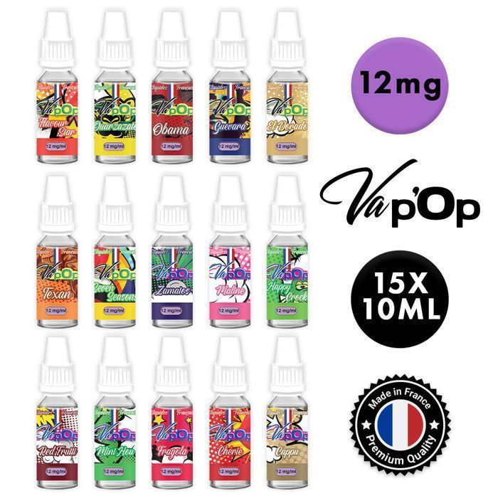 Liquido per sigaretta elettronica - 12 mg - 70 PG/30 VG - 15 x 10 ml Full Discovery Vap'Op
