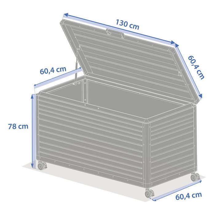 Caja de almacenamiento con ruedas EDENIO - Capacidad de 510 L - Acero galvanizado - Hespéride