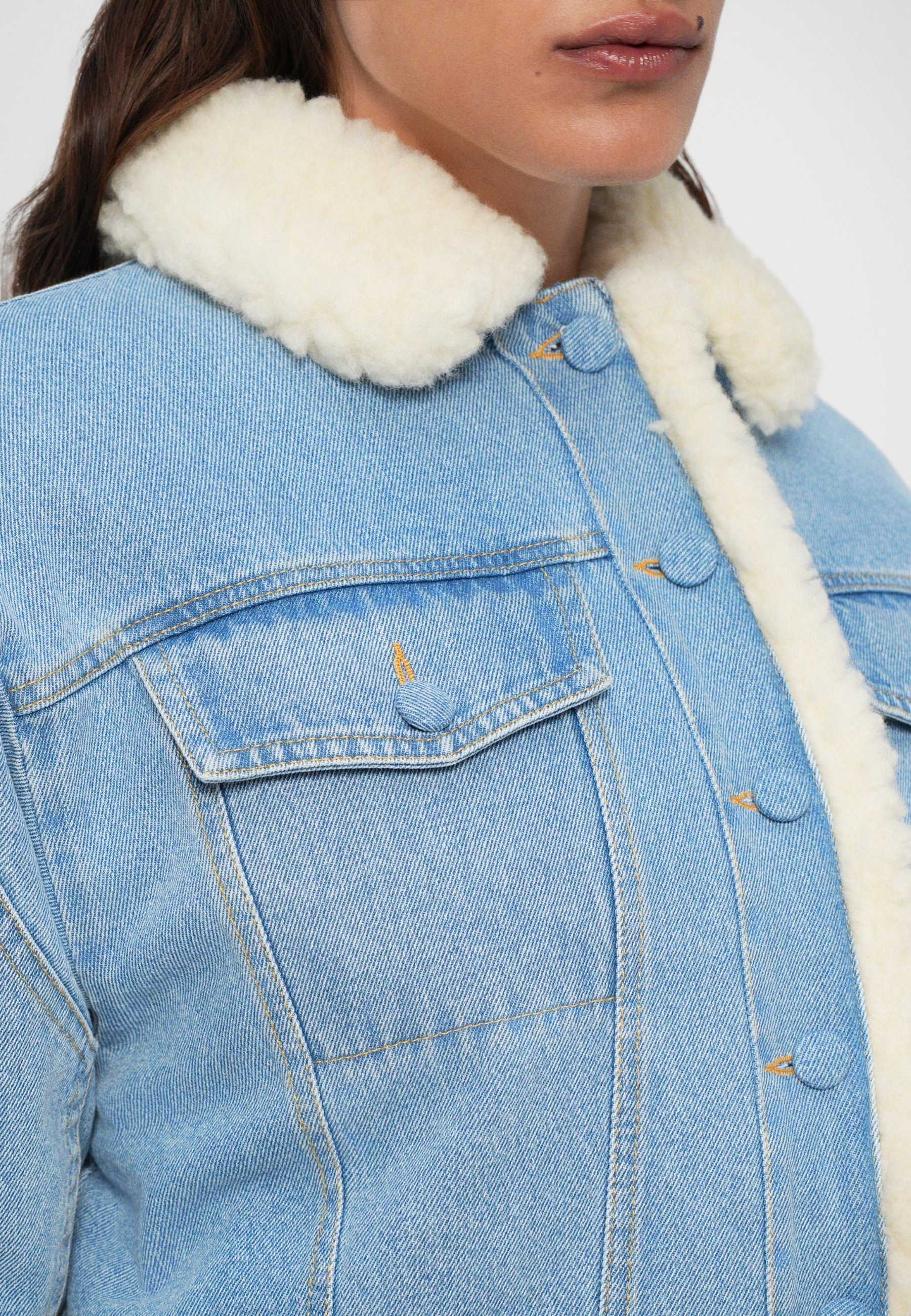 Ksenia Schnaider DOUBLE FACE WINTERJACKET - Spijkerjas - lichtblauw
