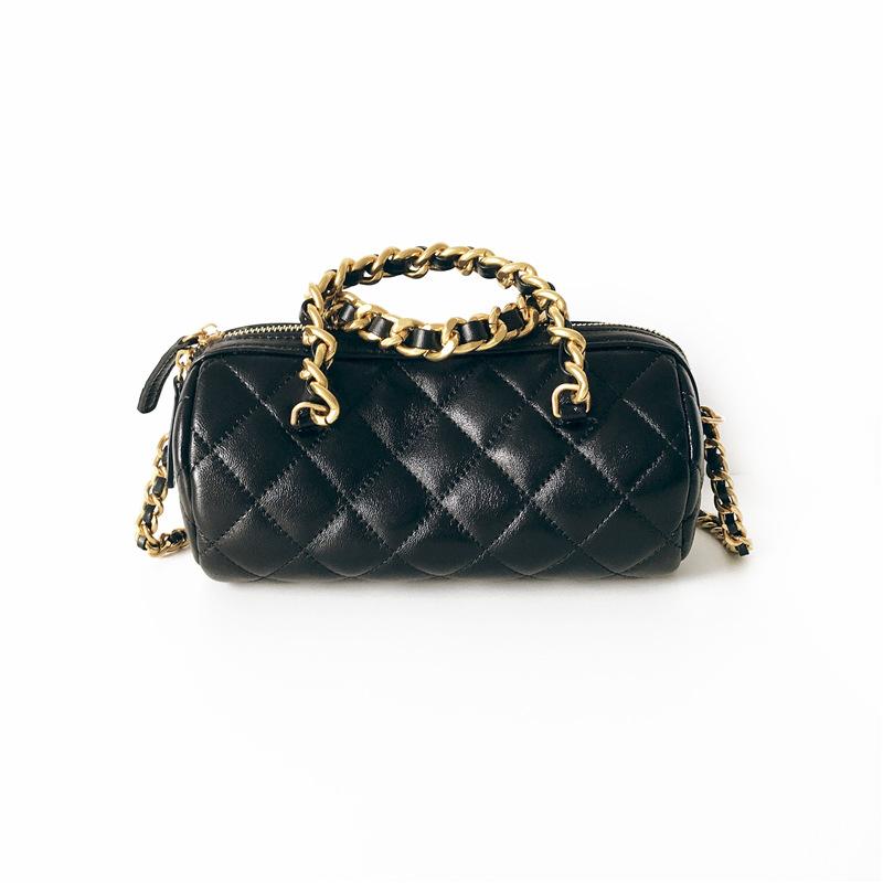 Sacs à bandoulière pour femmes en cuir de mouton véritable, sacs bandoulière de luxe avec chaînes, nouveauté 2020, sacs à main souples à motif losanges.
