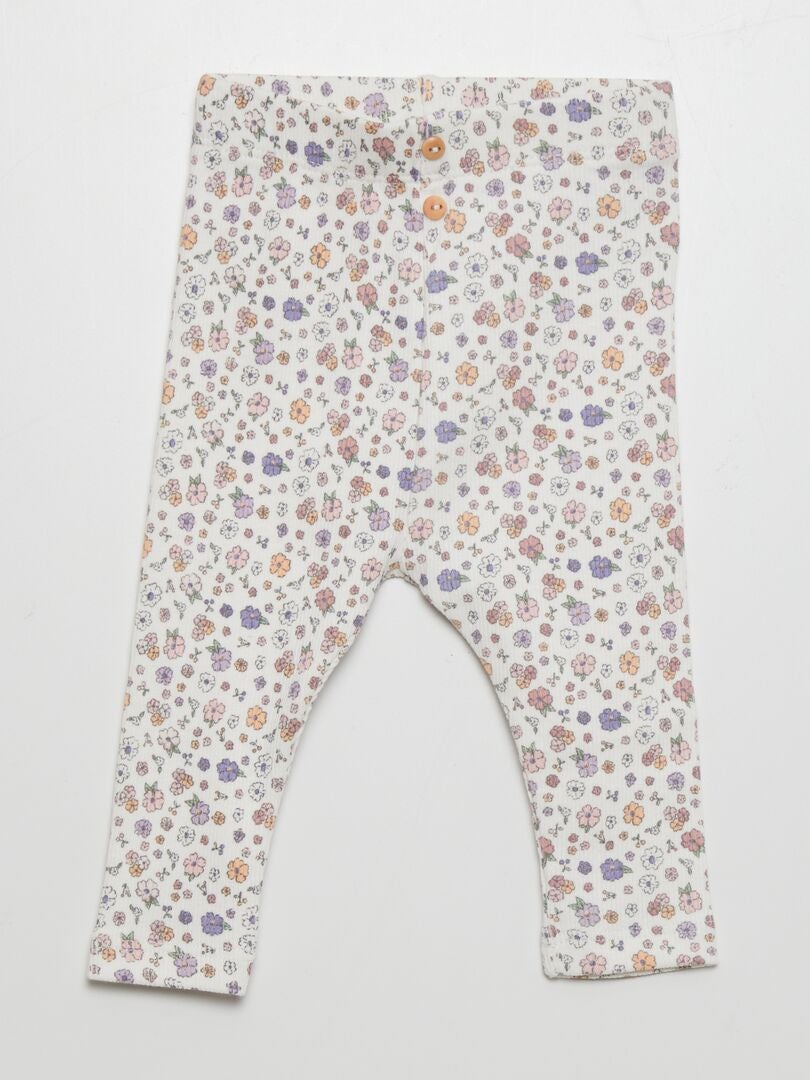 Lange legging met print - WIT