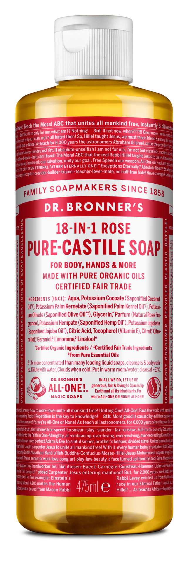 Tekući sapun s mirisom ruže 473 ml - Dr. Bronner's