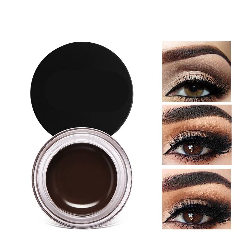 Gel cosmetico per sopracciglia con pennellino, impermeabile, a lunga durata, tonalità marrone, trucco professionale per sopracciglia da donna.