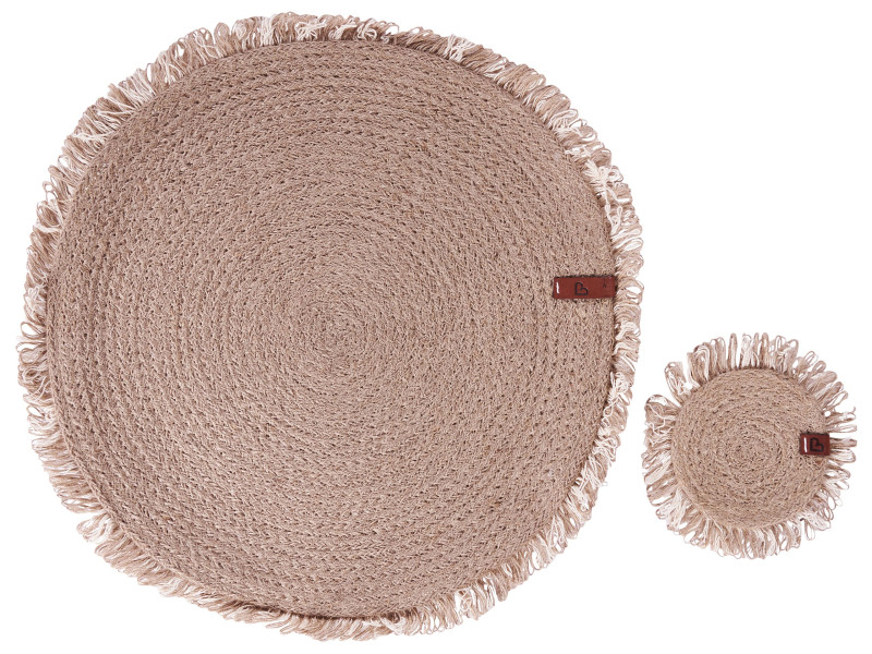 Zestaw podkładek pod talerz 35/10 cm juta naturalne