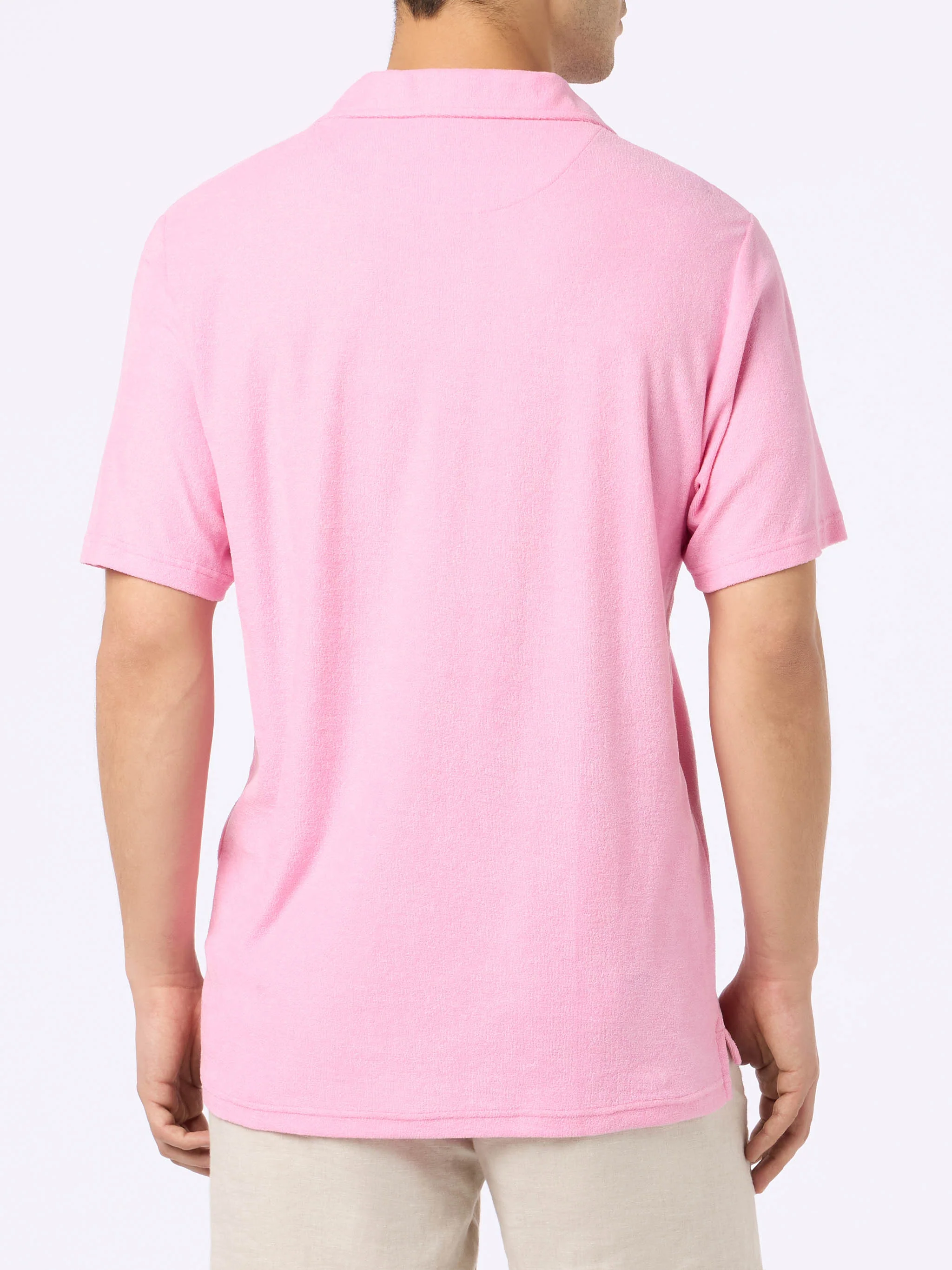 Jeremy Pink Terry herenpoloshirt