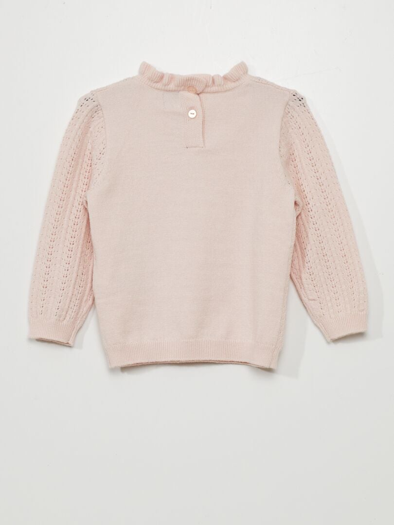Suéter de tricô vazado - ROSA