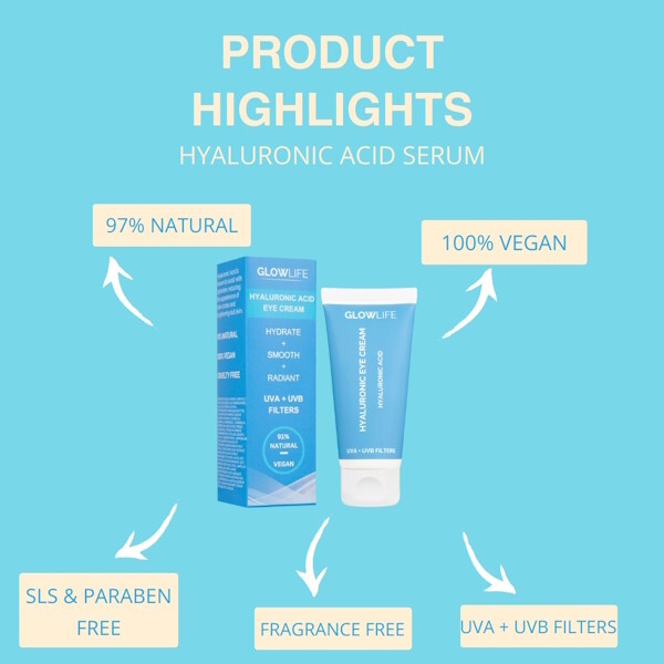 Glowlife Hyaluronový oční krém 30ml s UVA + UVB filtry