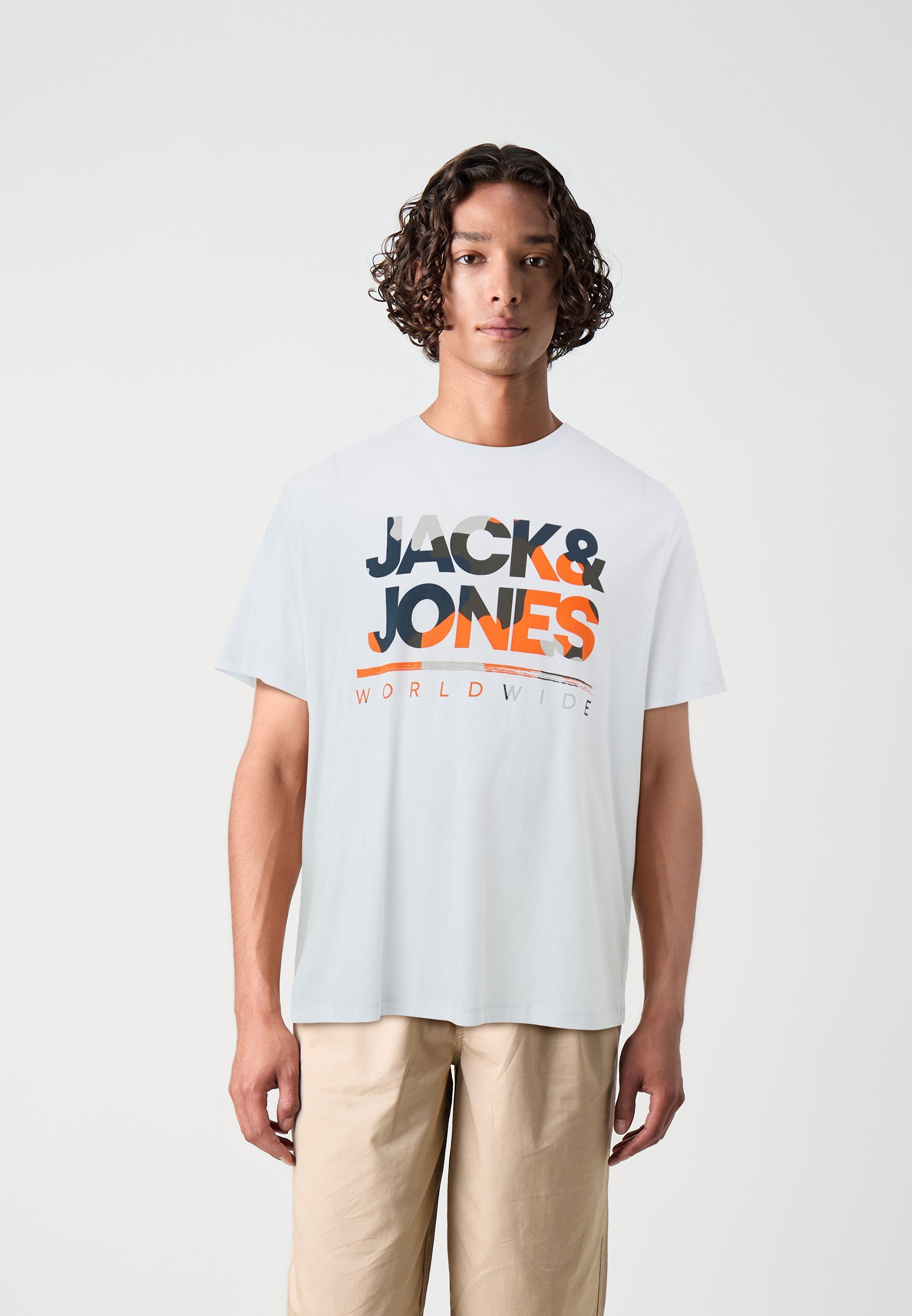 Jack & Jones JJLUKE PLUS TEE PACK - T-shirt stampata - blu goblin/bianco/nero/verde acqua/blu navy blazer